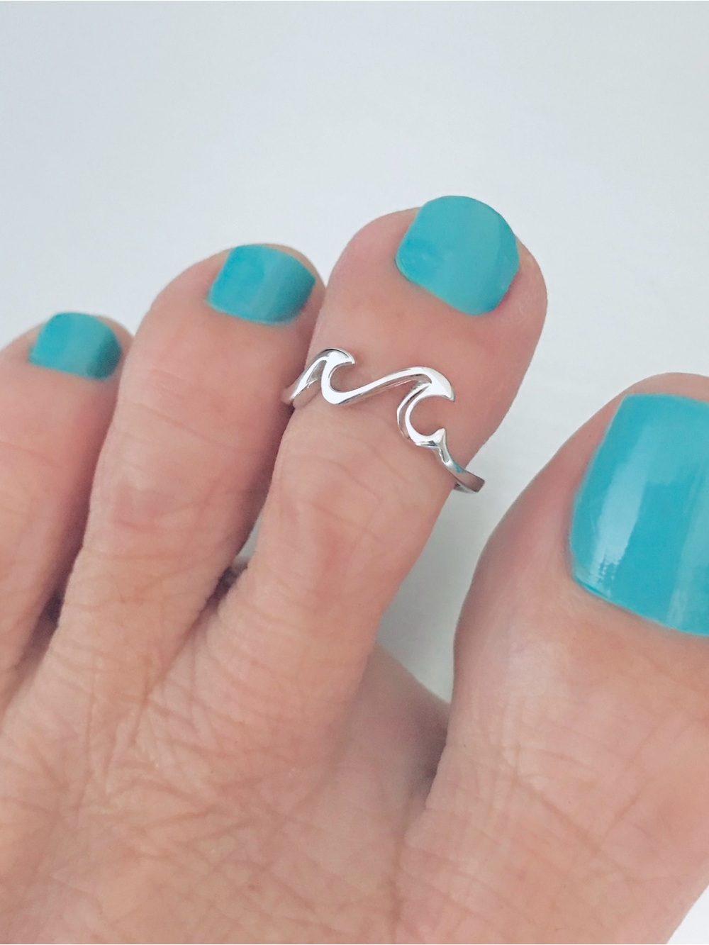 Sterling Silver Little Waves Toe Ring, Surfer Jewelry, Ocean Surf Silver Rings